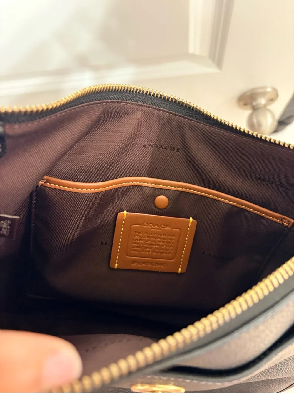 Coach Black Pebbled Leather Shoulder/Crossbody Bag with Gold Hardware